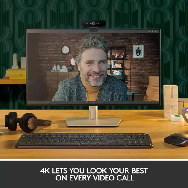 Logitech Brio 4K / Stream Ultra HD Video Calling, Optical Zoom Webcam  (Black) - Image 3