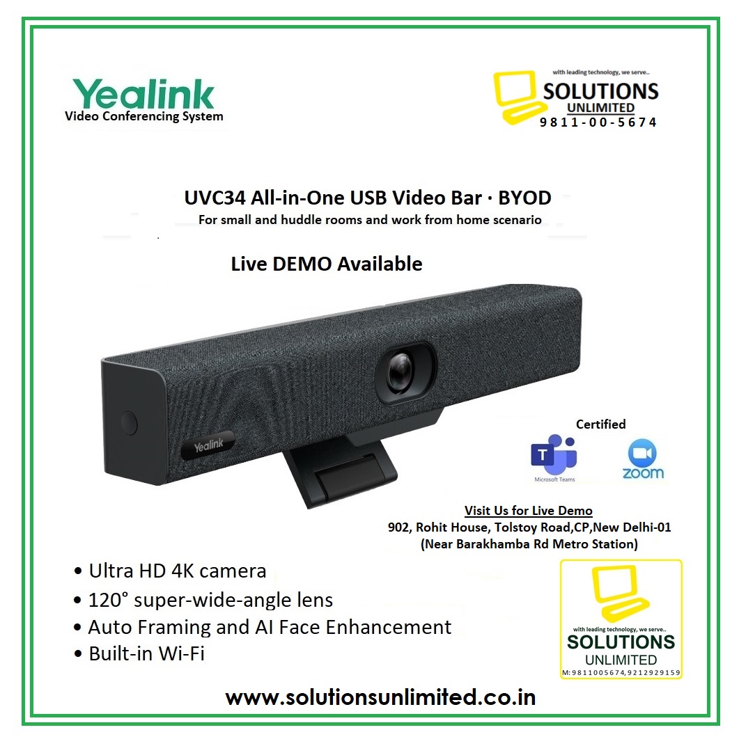 Yealink UVC34 All-In-One USB Video Bar - BYOD