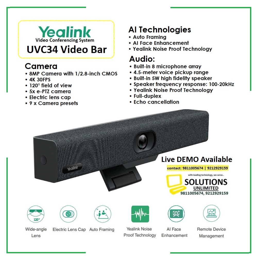 Yealink UVC34 All-In-One USB Video Bar - BYOD - Image 2